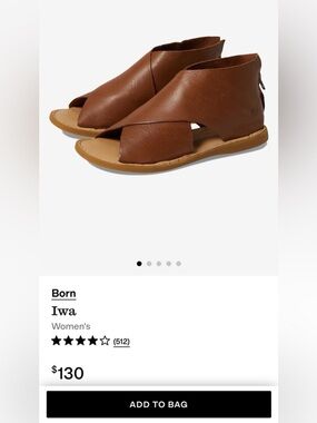 Born Iwa Women's Brown Leather Crossover Open-Toe Sandal